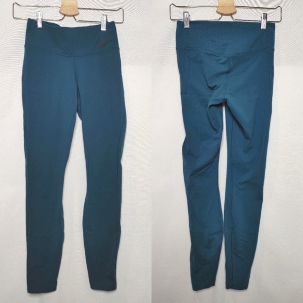 Nike DRI‎ Fit Legendary Tights Leggings Full Length Teal Blue Green S 803008-346